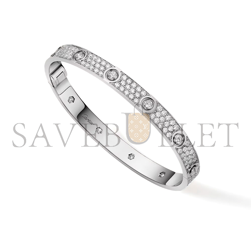 CARTIER LOVE BRACELET, CLASSIC MODEL, PAVED, 10 DIAMONDS N6727417